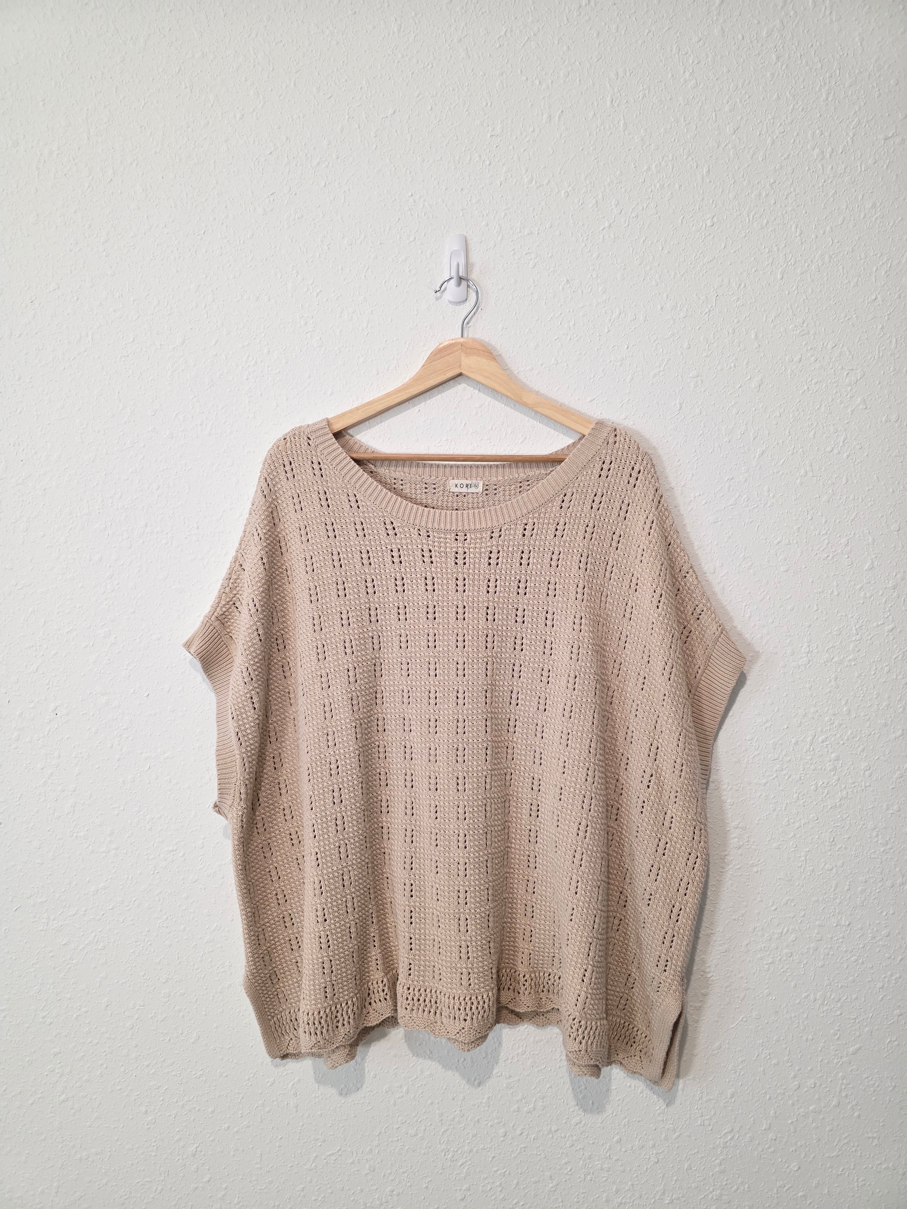 Neutral Textured Cotton Sweater (1X)