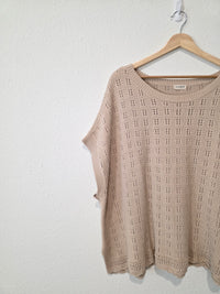 Neutral Textured Cotton Sweater (1X)