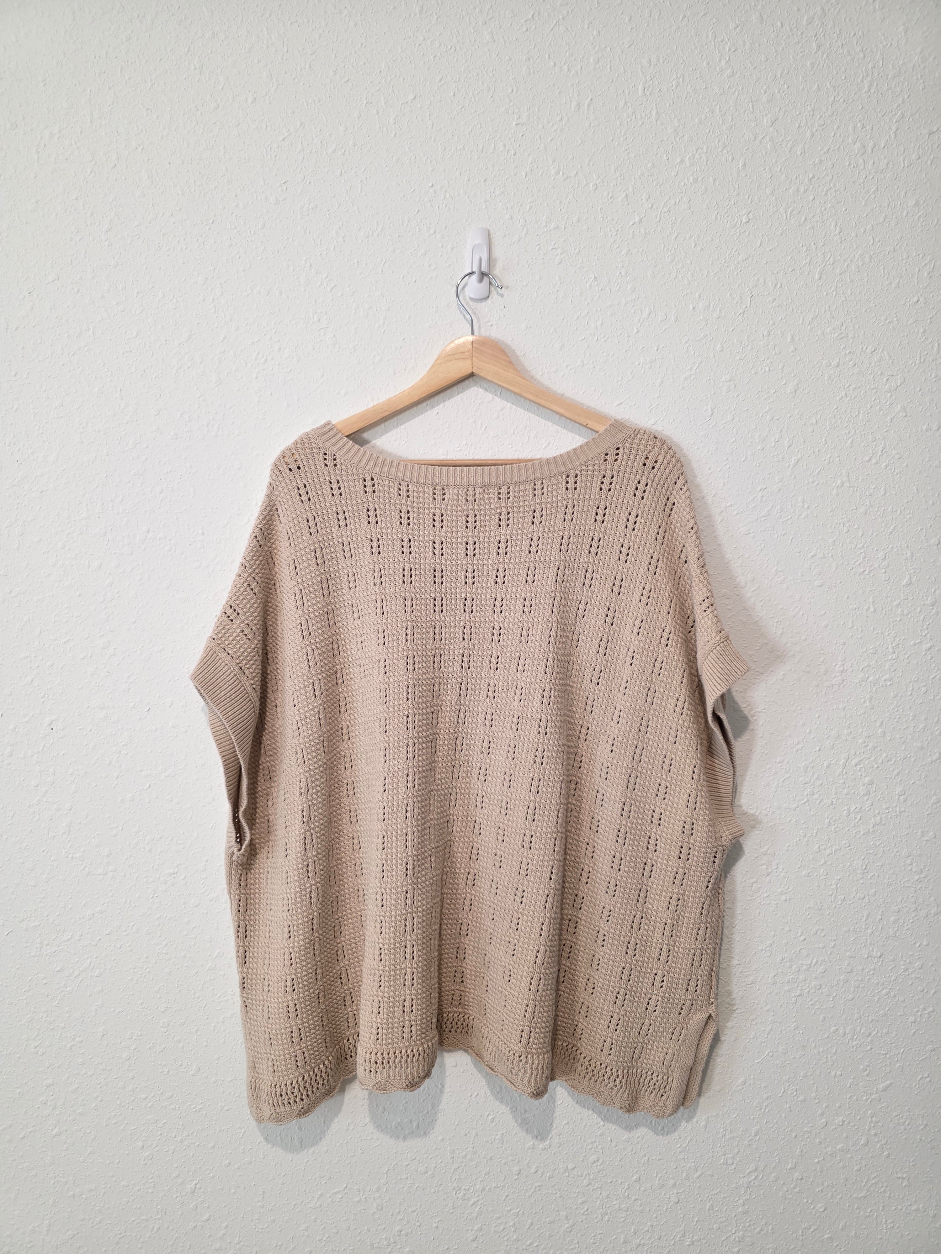 Neutral Textured Cotton Sweater (1X)
