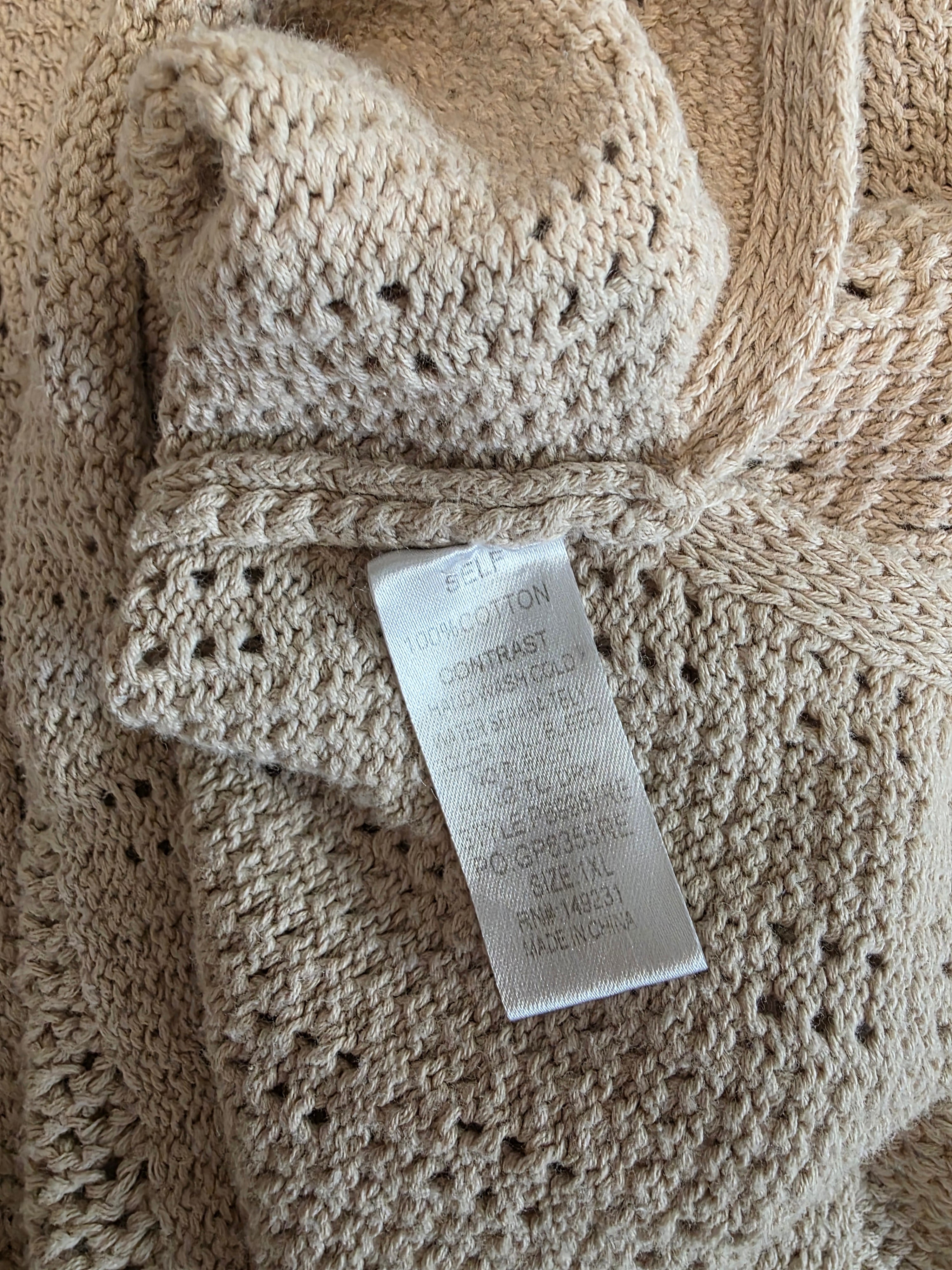Neutral Textured Cotton Sweater (1X)