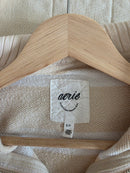 Aerie Striped Quarter Zip Sweatshirt (S)