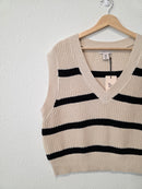 NEW Striped V Neck Sweater Vest (XL)