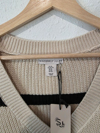 NEW Striped V Neck Sweater Vest (XL)