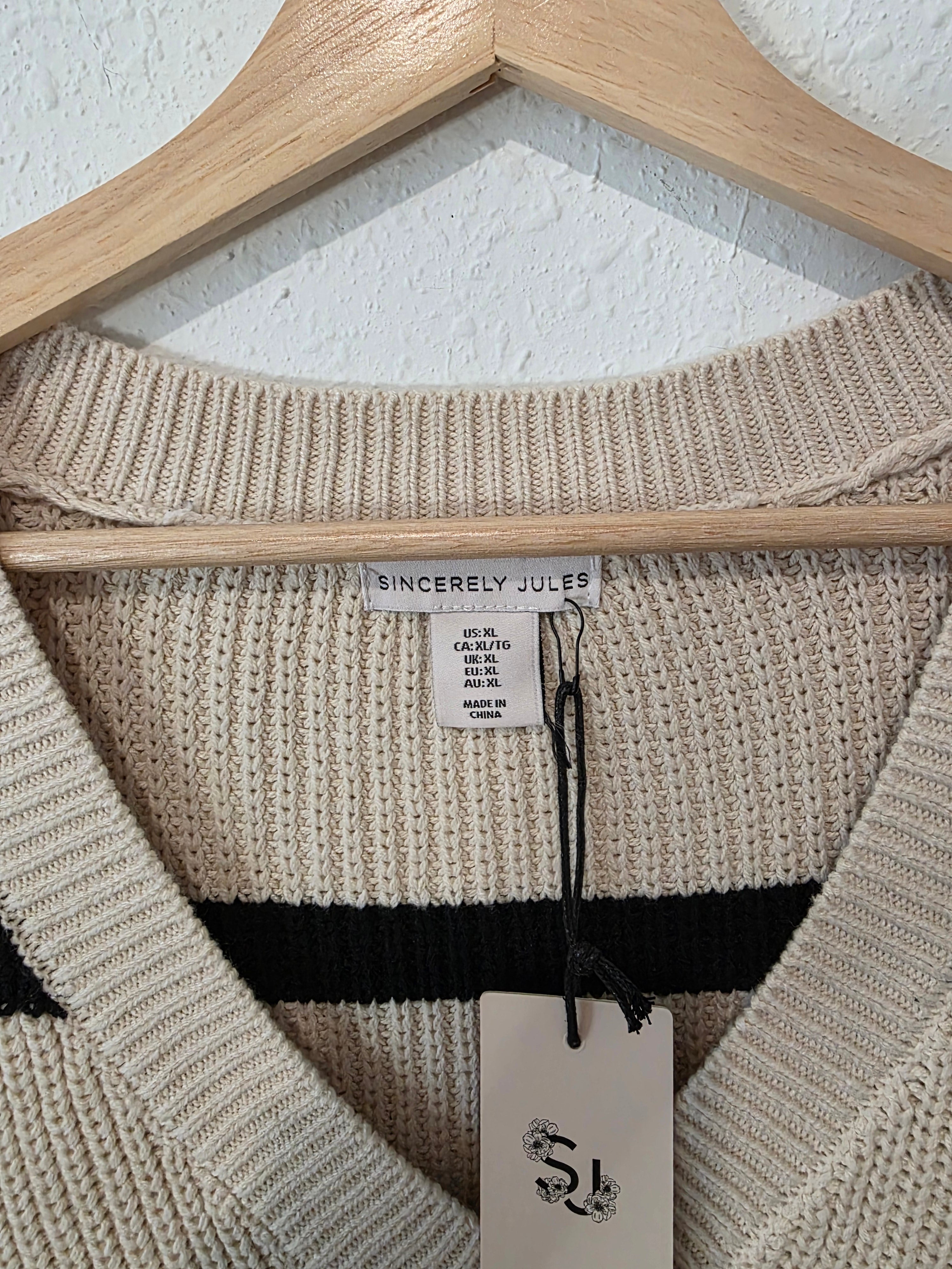 NEW Striped V Neck Sweater Vest (XL)
