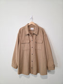 Camel Button Up Shirt Jacket (XXL tall)