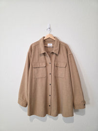 Camel Button Up Shirt Jacket (XXL tall)