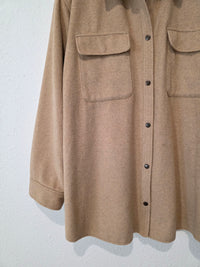 Camel Button Up Shirt Jacket (XXL tall)