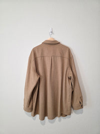 Camel Button Up Shirt Jacket (XXL tall)