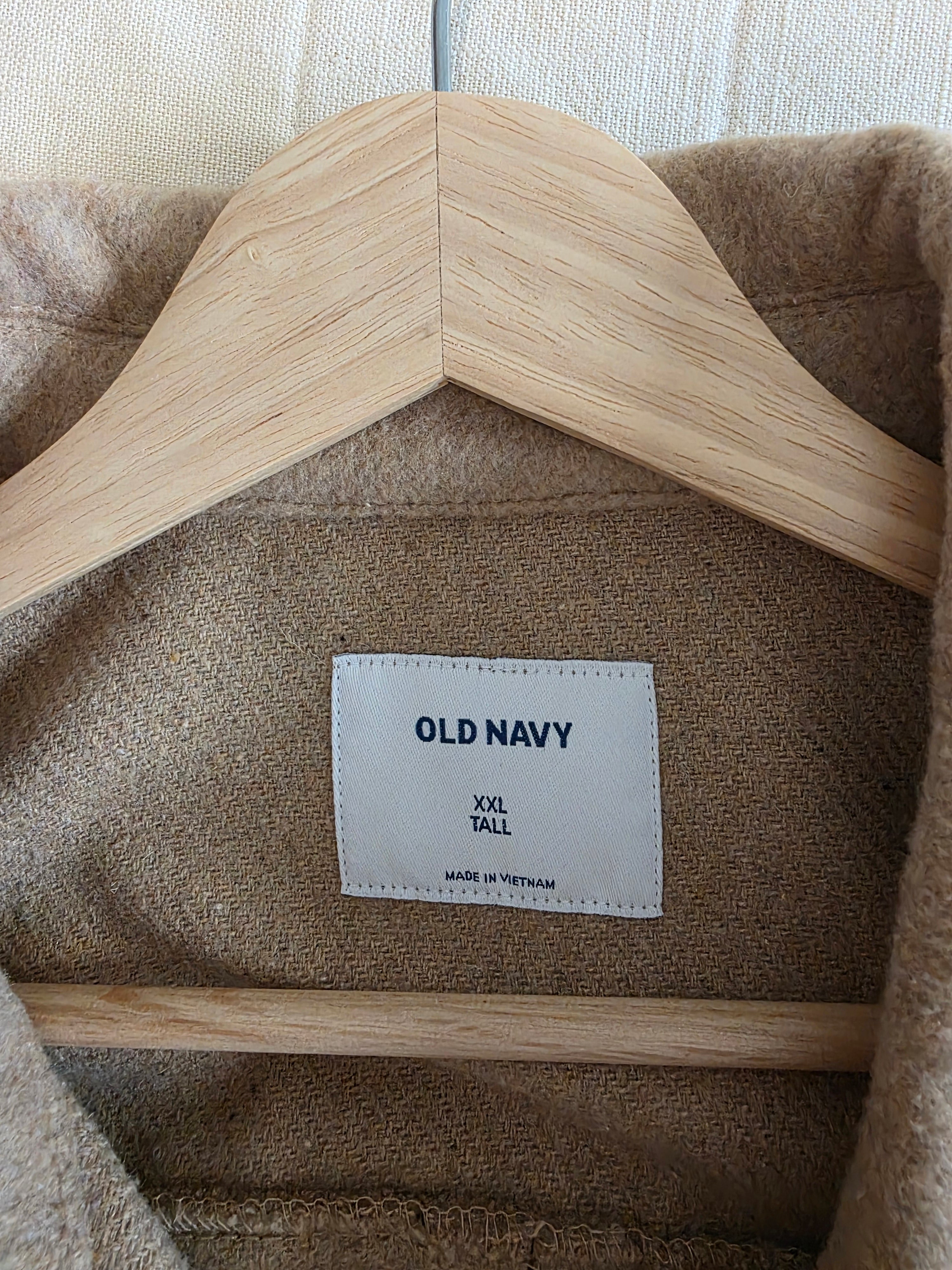 Camel Button Up Shirt Jacket (XXL tall)