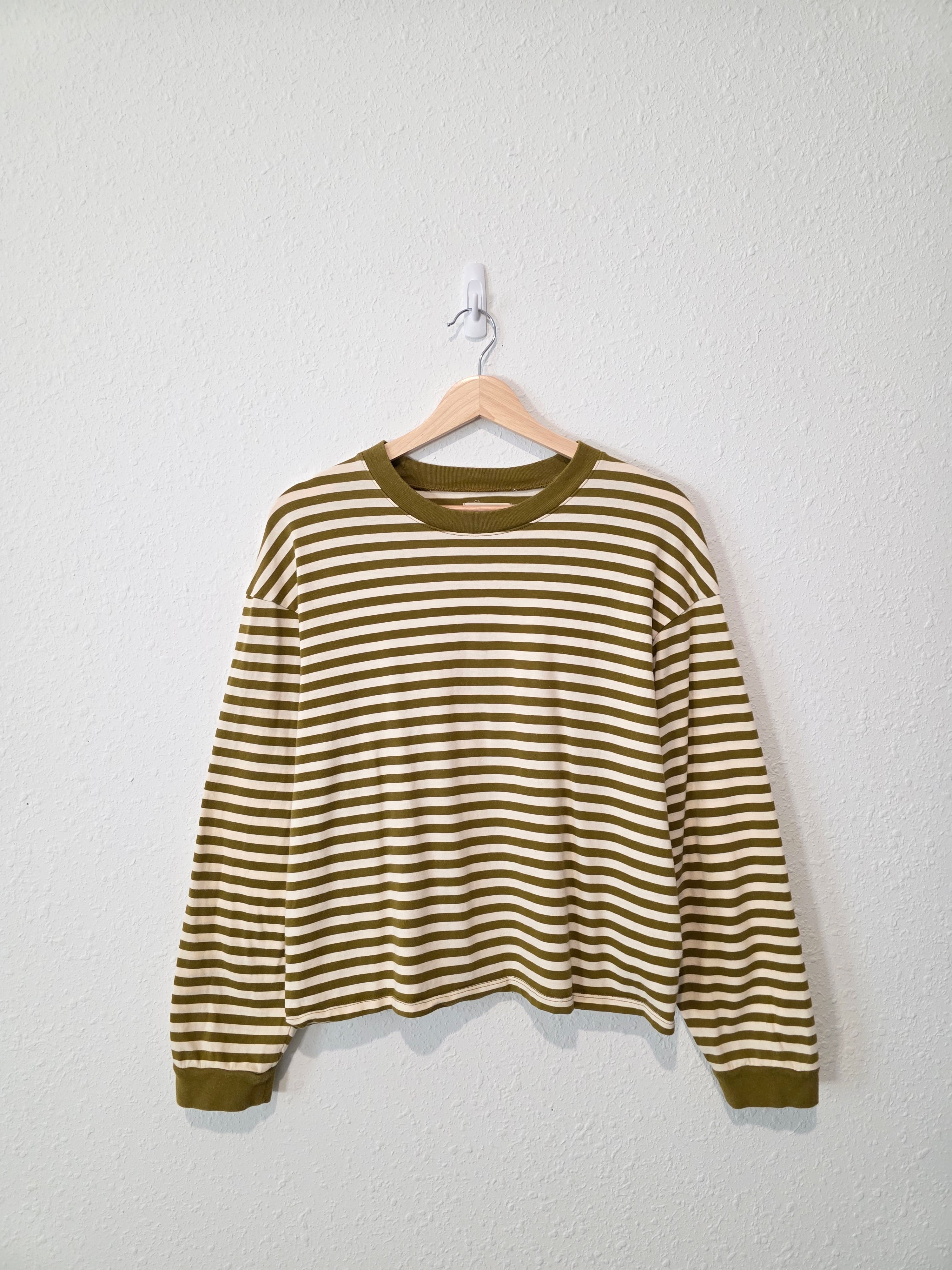 Madewell Green Striped Tee (M)