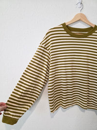 Madewell Green Striped Tee (M)