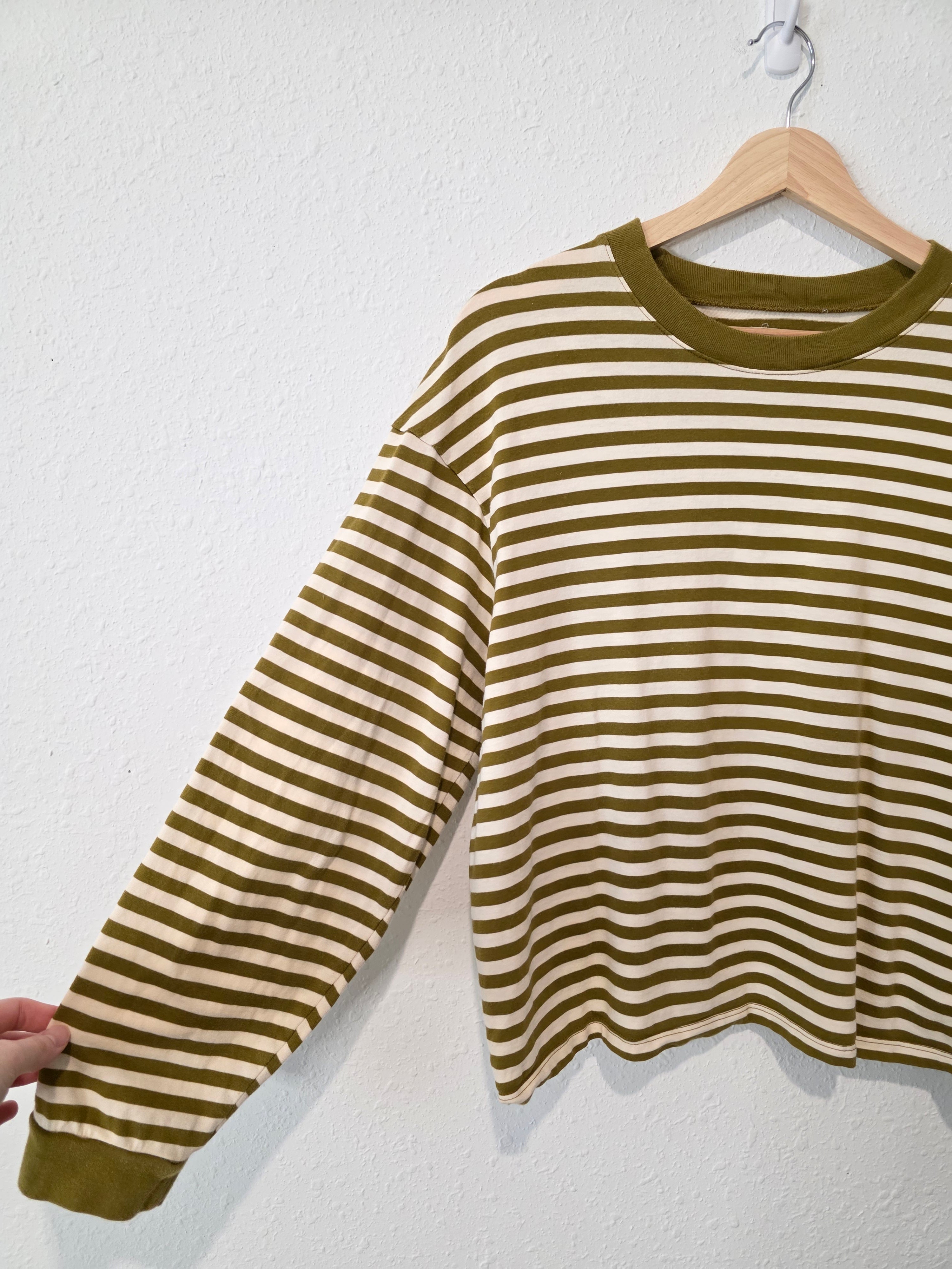 Madewell Green Striped Tee (M)