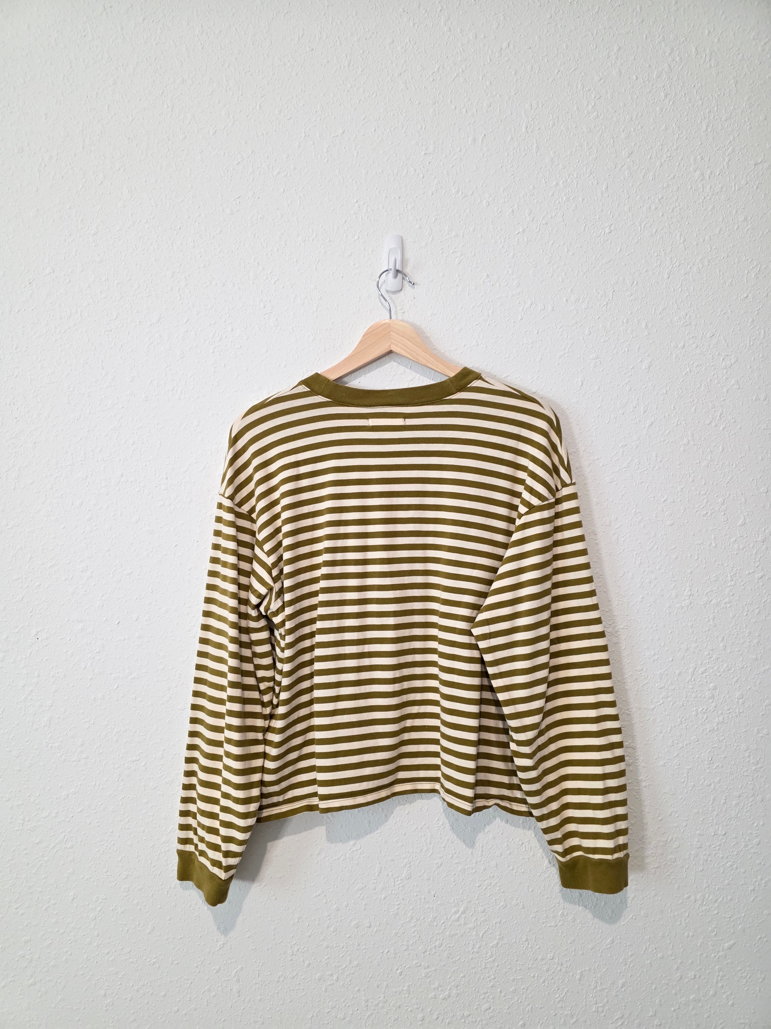 Madewell Green Striped Tee (M)