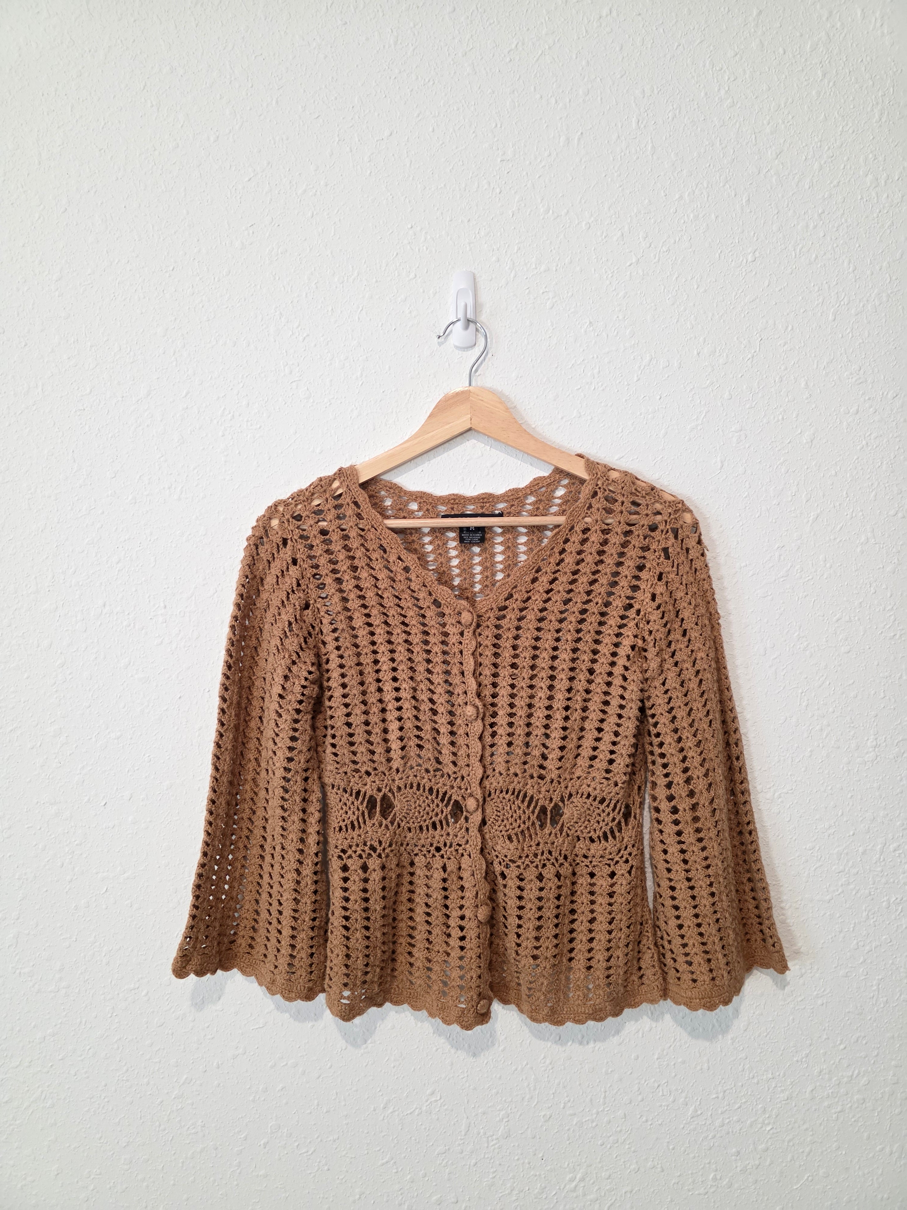 Vintage Crochet Button Up Top (M)