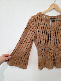 Vintage Crochet Button Up Top (M)