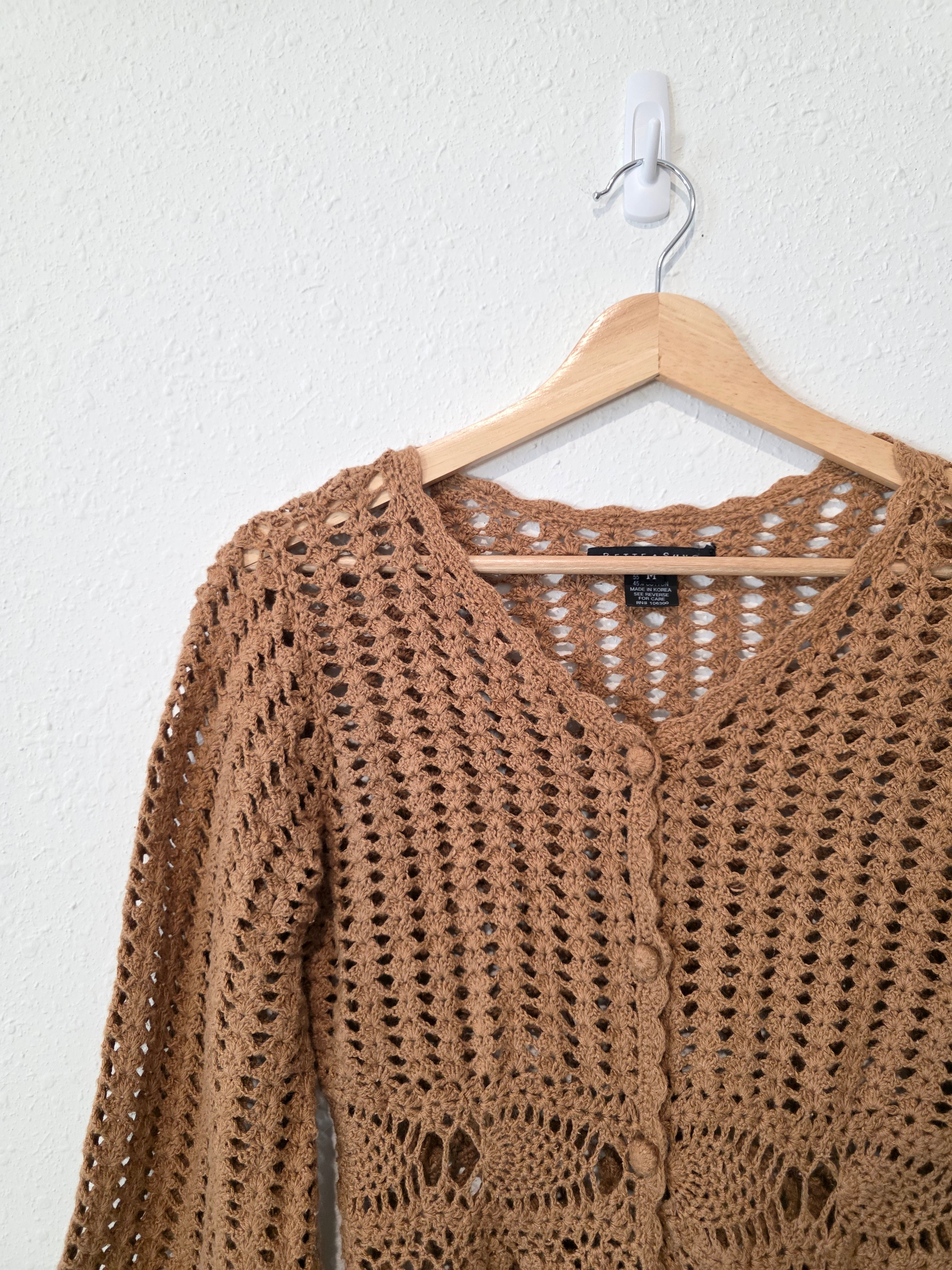 Vintage Crochet Button Up Top (M)