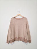 Striped Waffle Crewneck Top (XS)