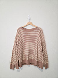 Striped Waffle Crewneck Top (XS)
