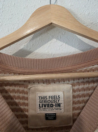 Striped Waffle Crewneck Top (XS)