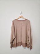 Striped Waffle Crewneck Top (XS)