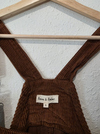 Corduroy Mini Overall Dress (L)