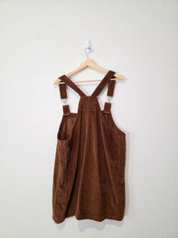 Corduroy Mini Overall Dress (L)