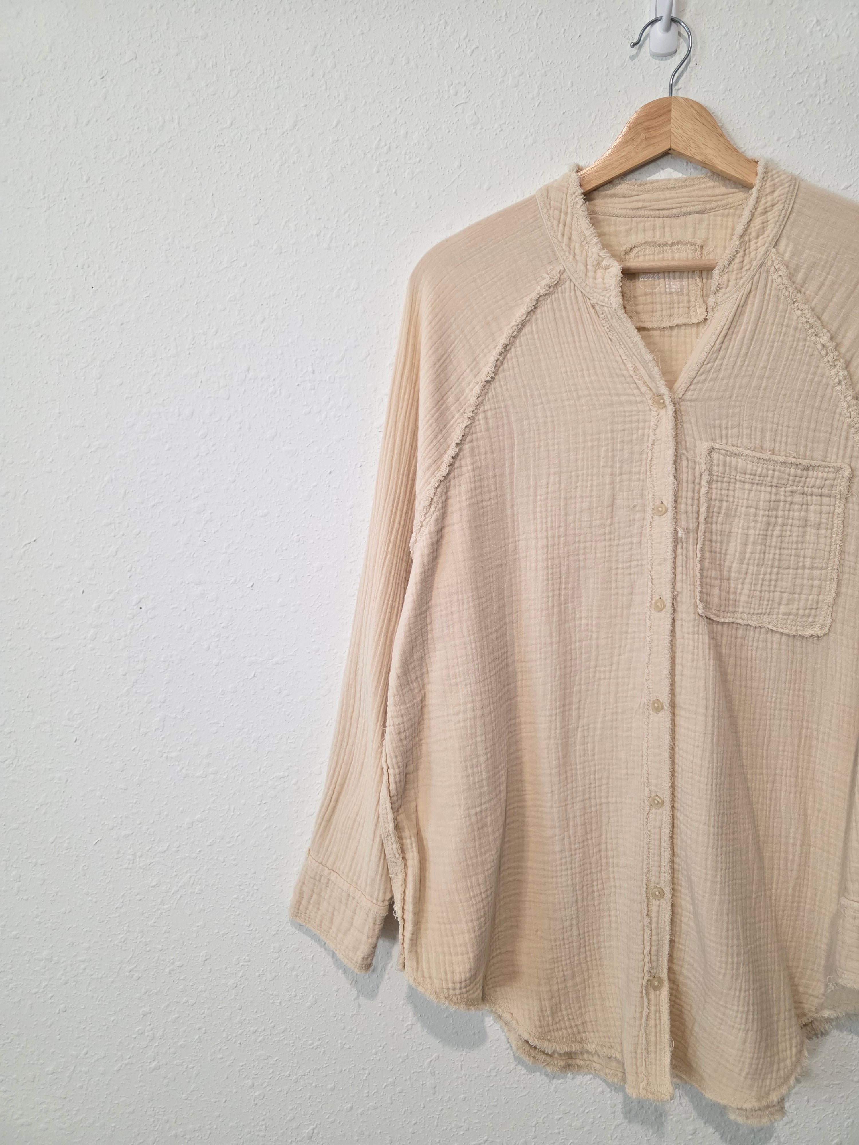 Aerie Cotton Gauze Button Up (S)