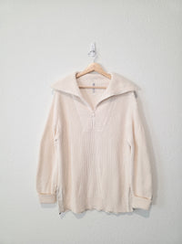 Lou & Grey Cotton Quarter Zip Sweater (M)