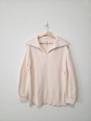 Lou & Grey Cotton Quarter Zip Sweater (M)