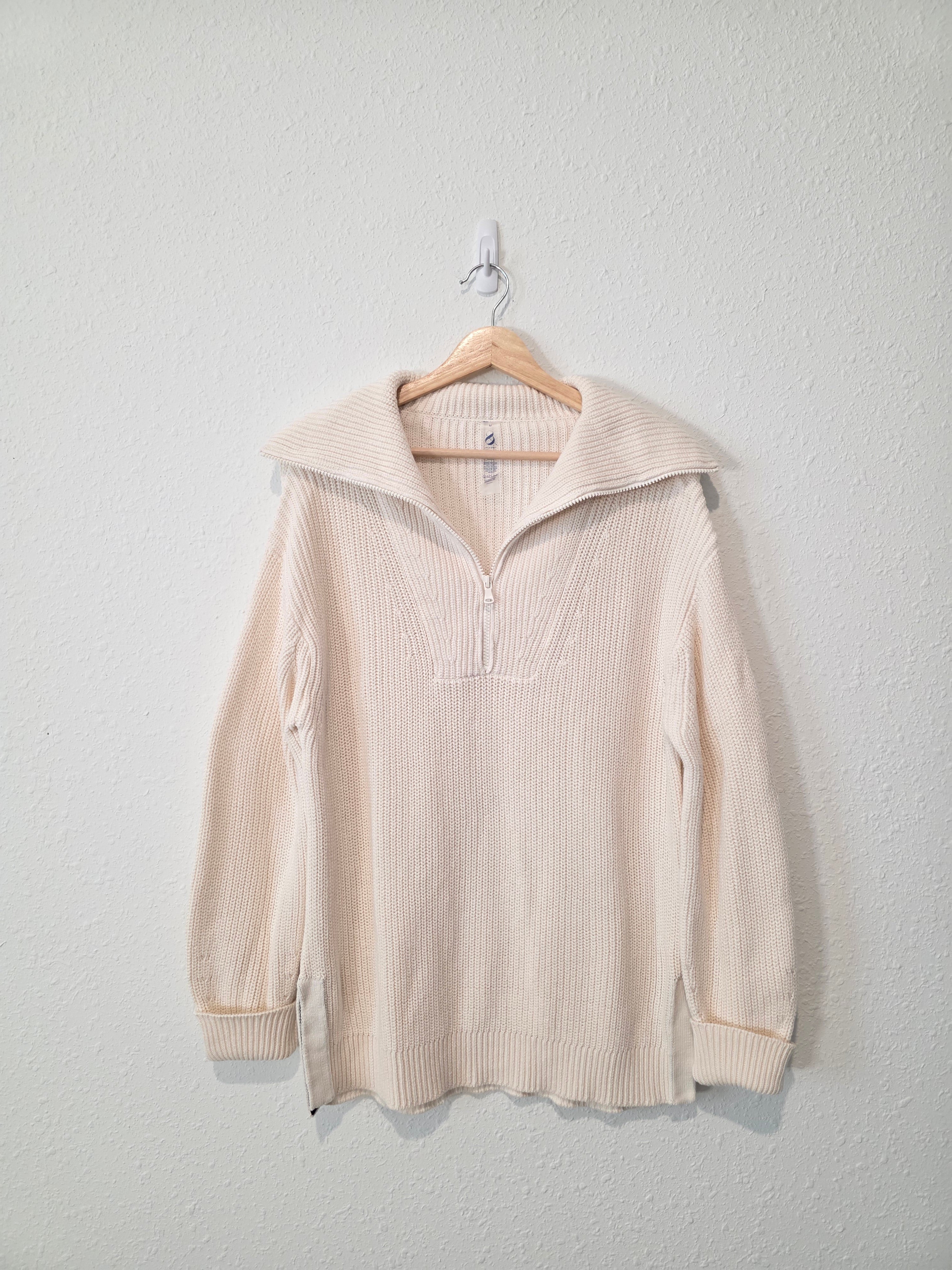 Lou & Grey Cotton Quarter Zip Sweater (M)