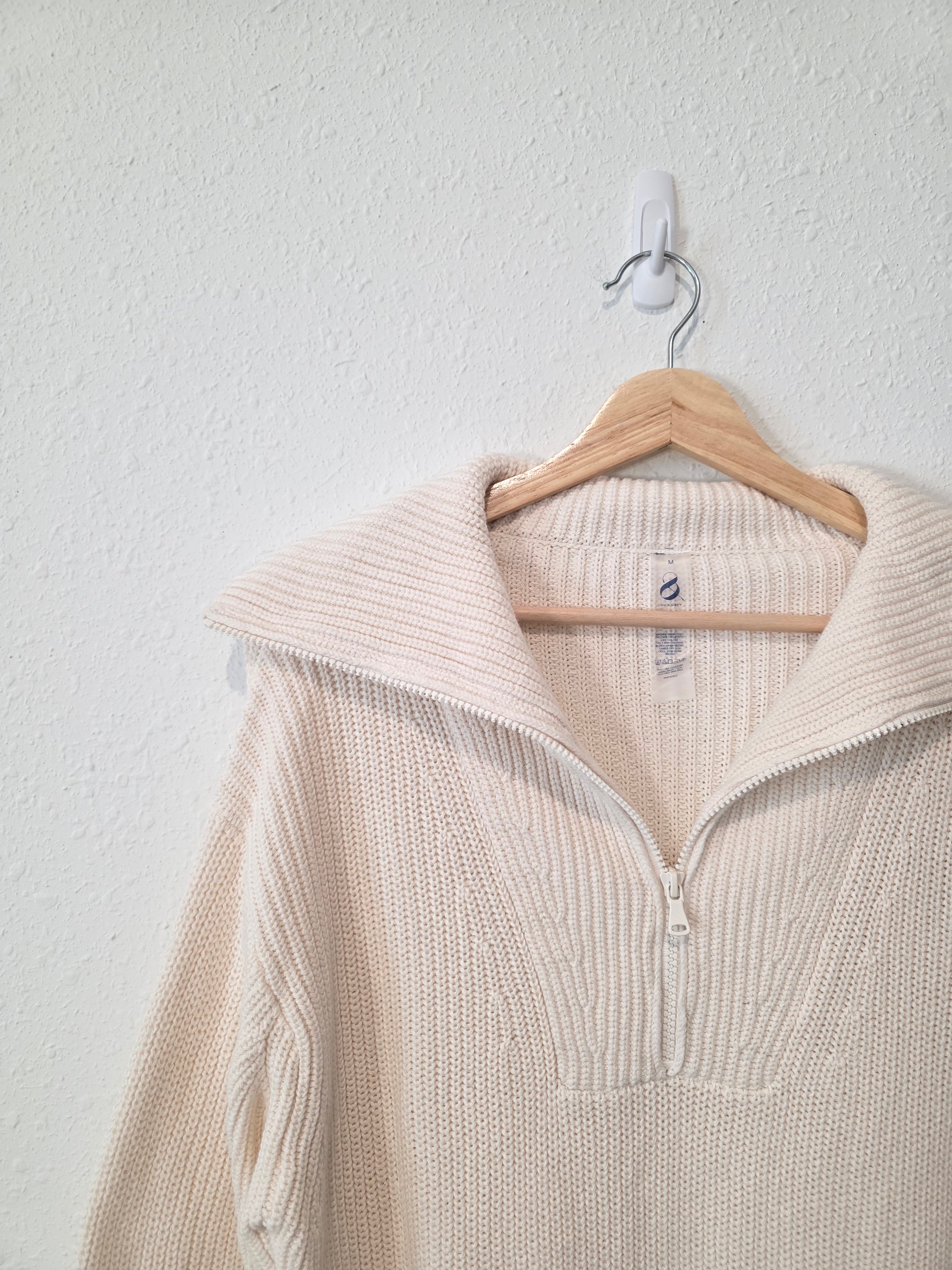 Lou & Grey Cotton Quarter Zip Sweater (M)