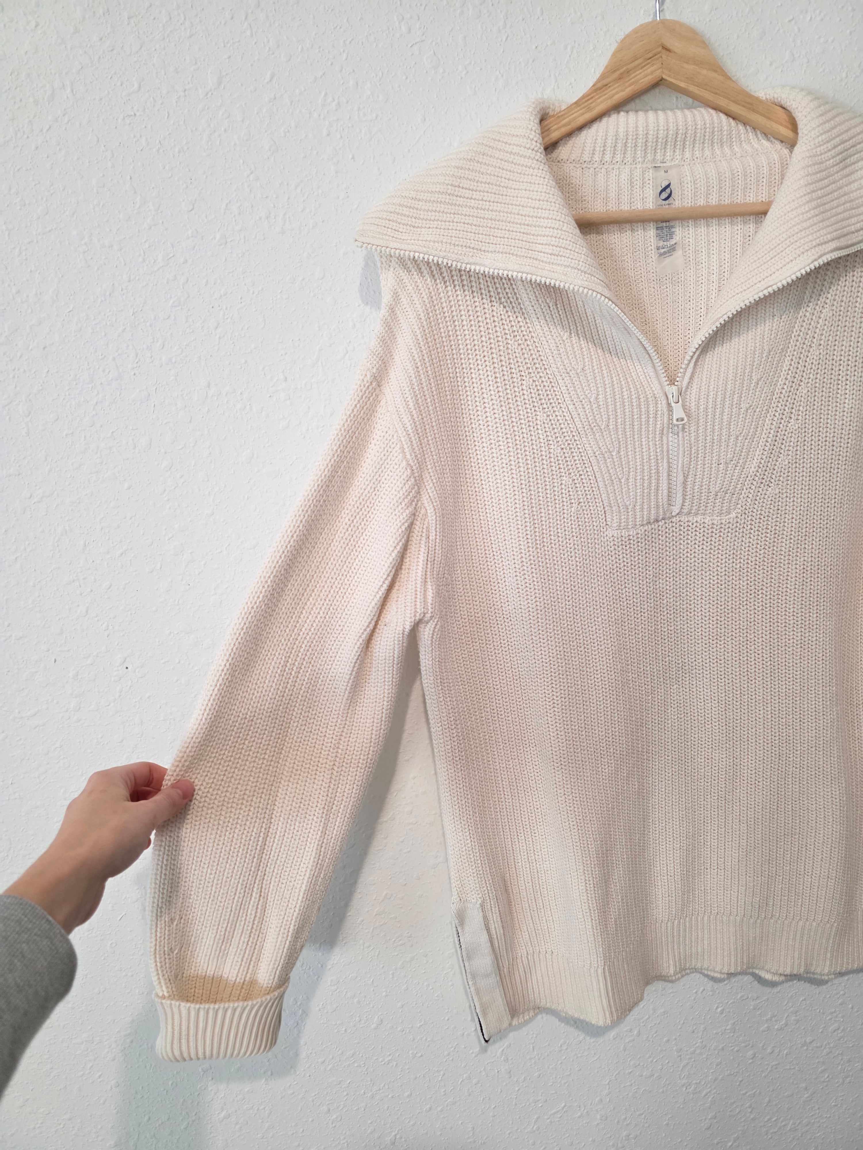 Lou & Grey Cotton Quarter Zip Sweater (M)