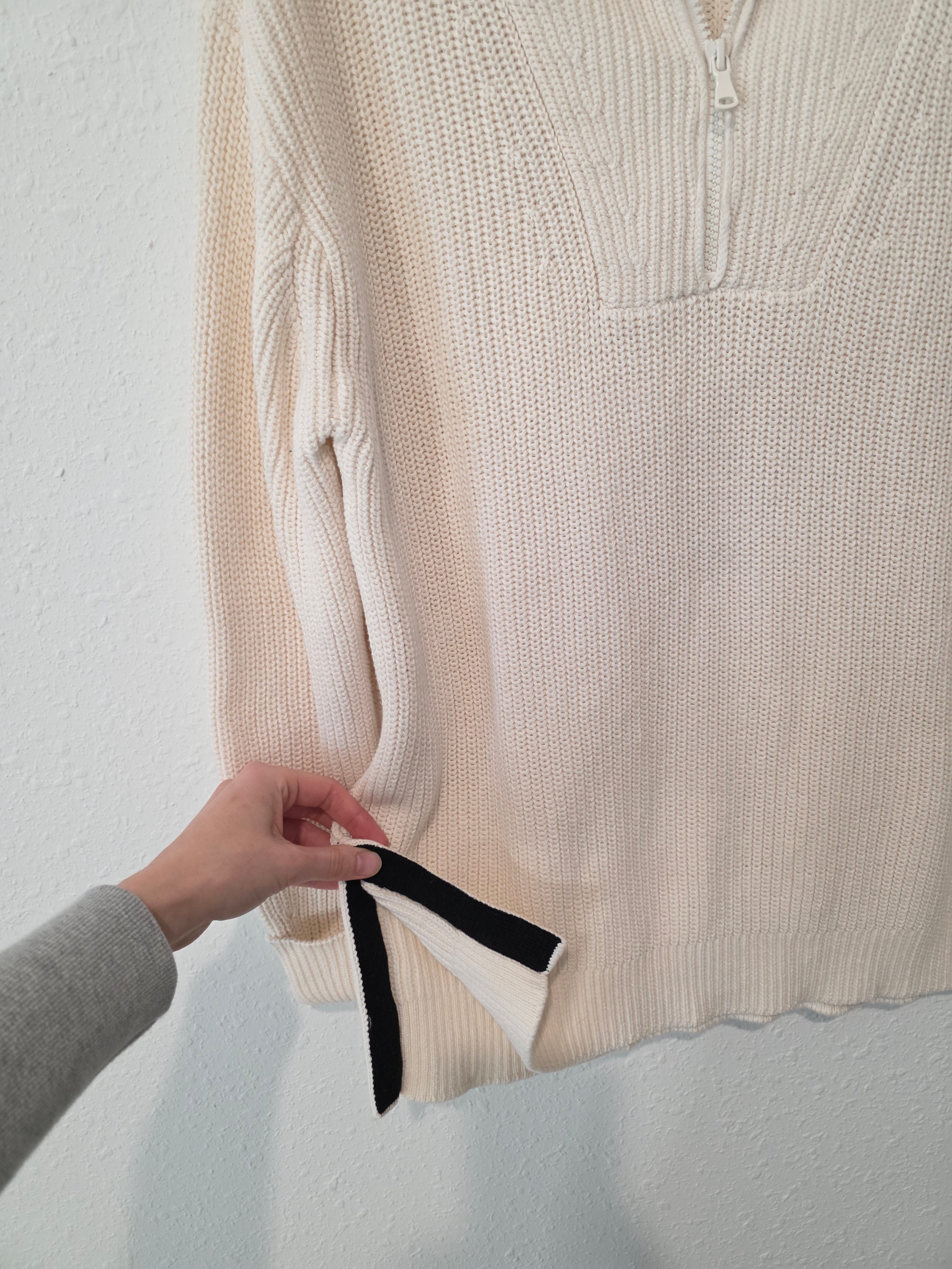 Lou & Grey Cotton Quarter Zip Sweater (M)