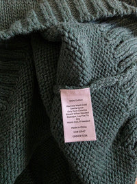 Green Pointelle Cotton Cardigan Sweater (3X)