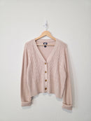 Lands End Boxy Cable Knit Cardigan (L)