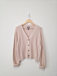 Lands End Boxy Cable Knit Cardigan (L)