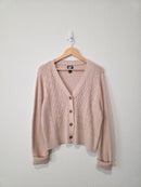 Lands End Boxy Cable Knit Cardigan (L)