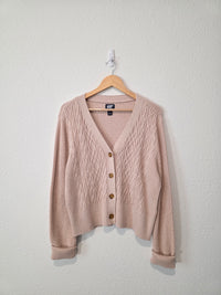 Lands End Boxy Cable Knit Cardigan (L)
