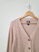 Lands End Boxy Cable Knit Cardigan (L)