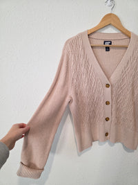 Lands End Boxy Cable Knit Cardigan (L)