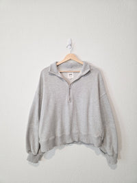 Aerie Gray Oversized Quarter Zip (M)