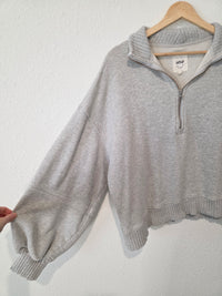 Aerie Gray Oversized Quarter Zip (M)