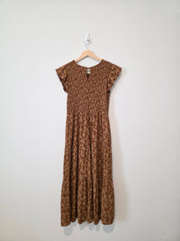 Floral Smocked Midi Dress (L)