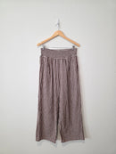 Brown Gingham Wide Leg Pants (L)