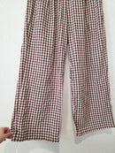 Brown Gingham Wide Leg Pants (L)