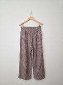 Brown Gingham Wide Leg Pants (L)