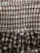 Brown Gingham Wide Leg Pants (L)