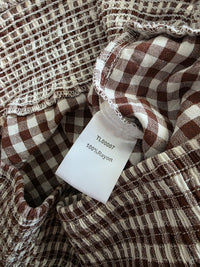 Brown Gingham Wide Leg Pants (L)