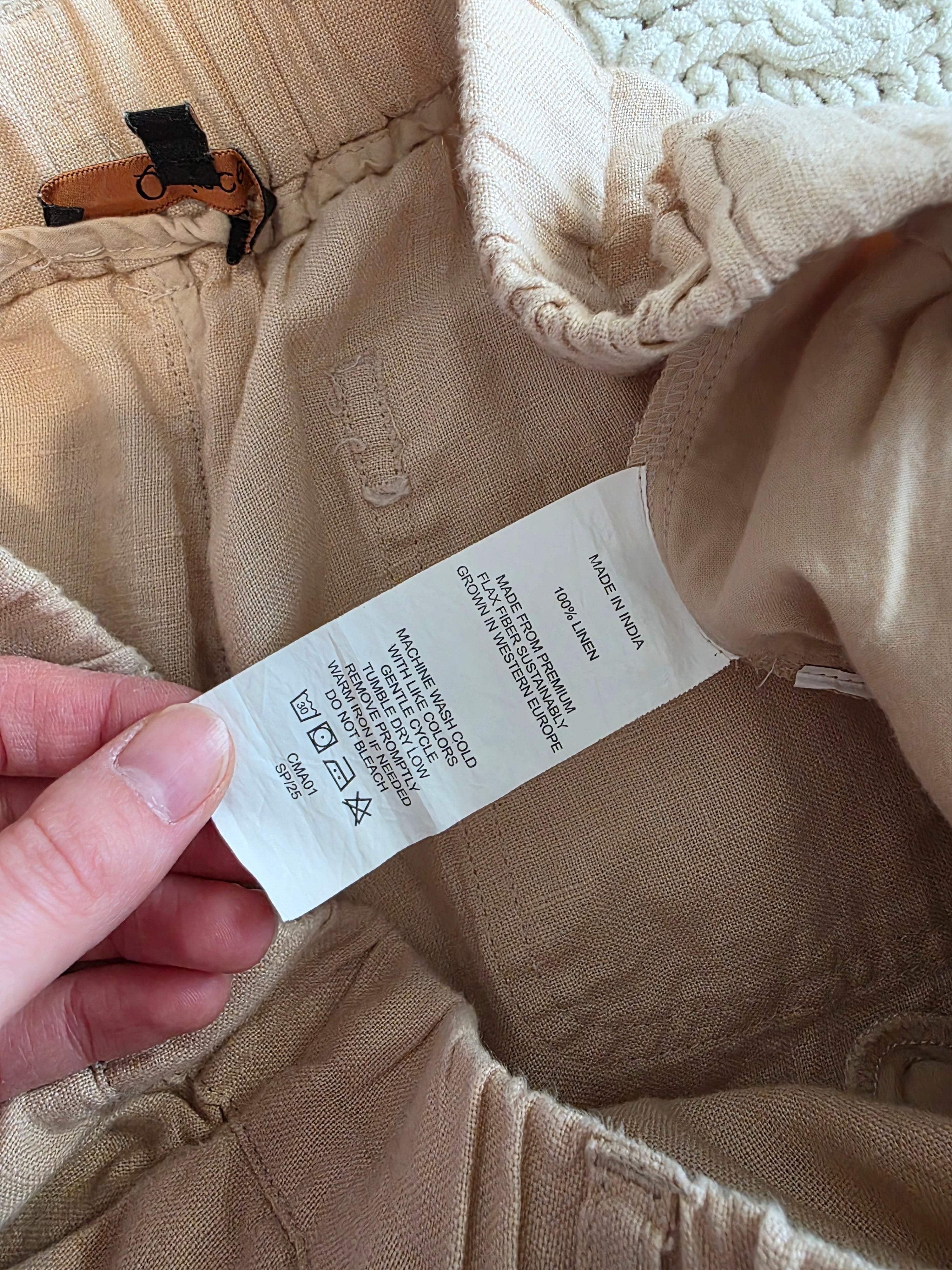 Quince Neutral Linen Pants (M)