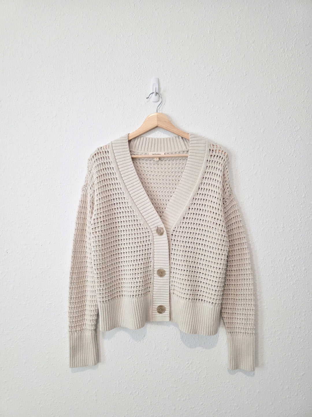 Haven Organic Cotton Open Stitch Cardigan (S)
